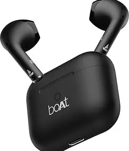 boat airdopes alpha with 35 hrs playback, 13mm drivers, dual mics enx & beast mode bluetooth (jet black, in the ear)